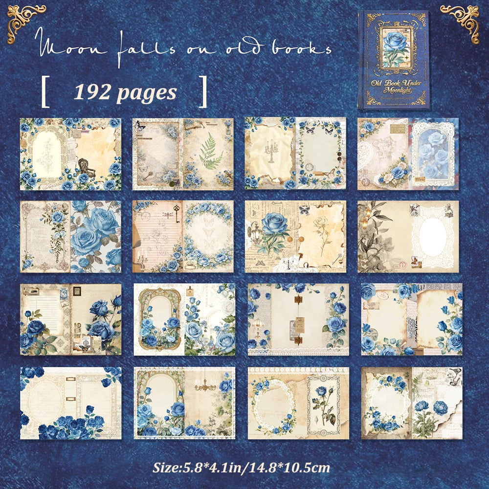 Rose Manor Stamping Notebook Moon Falling Old Book Series Retro
