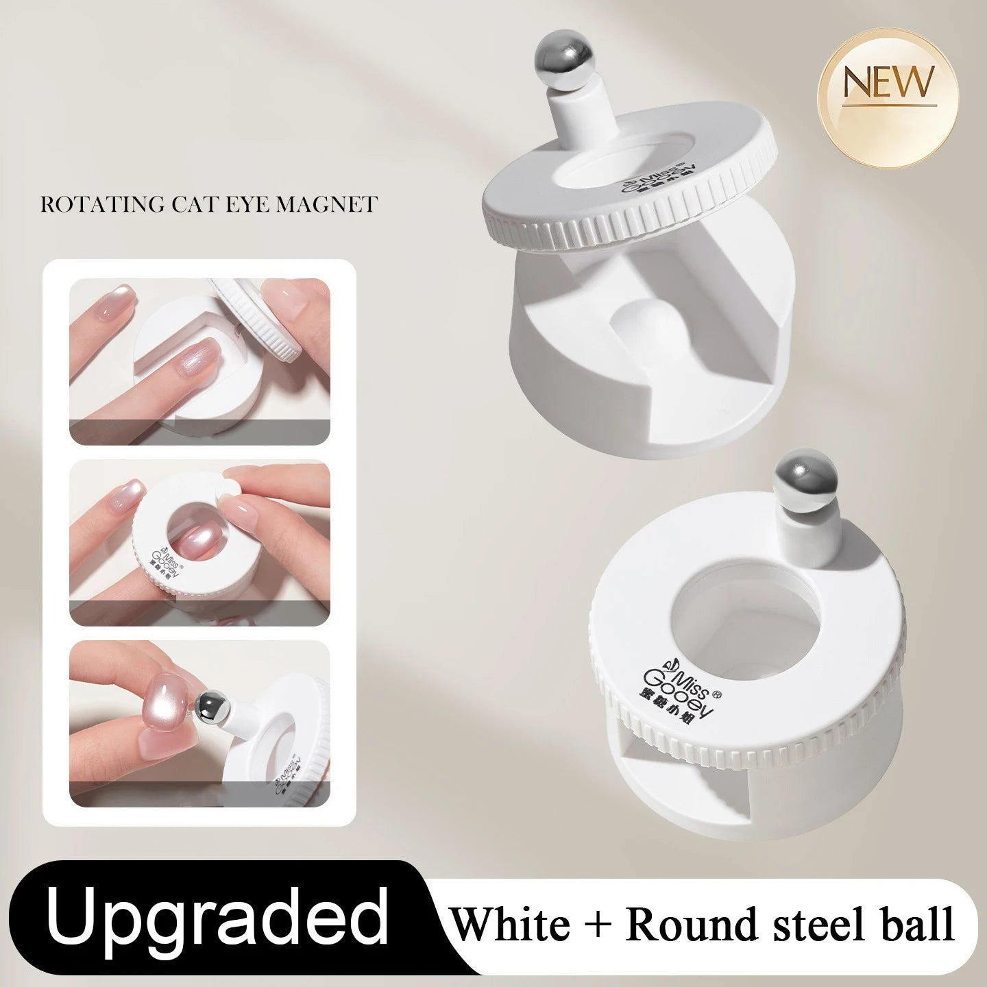 360° Rotating Cat Eye Magnet | 3D Glass Bead Nail Art Tool