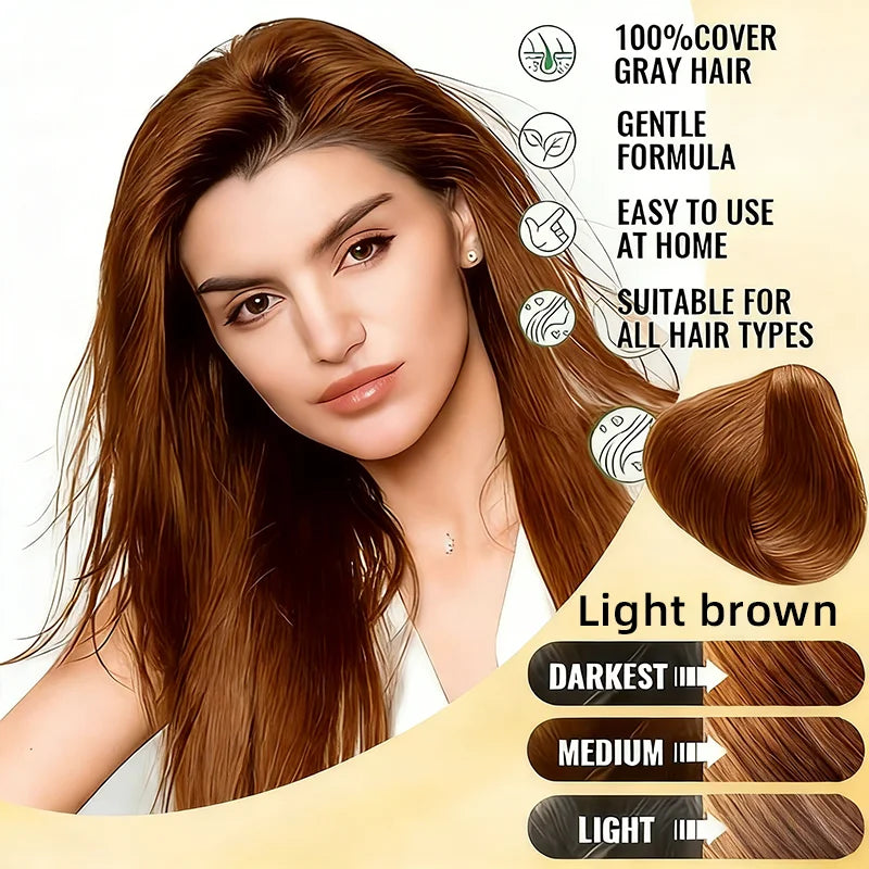 YUITIKUE Light Brown Hair Dye Shampoo 3-in-1 Gray Coverage Hair Dye Shampoo Peaceful Pleasures Health and Wellness