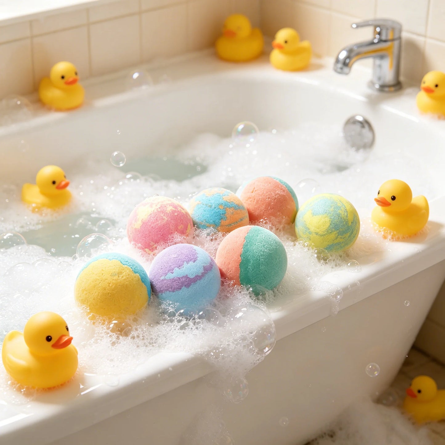 6-Piece Colorful Fizzy Bath Balls Gift Set – Kids & Adults