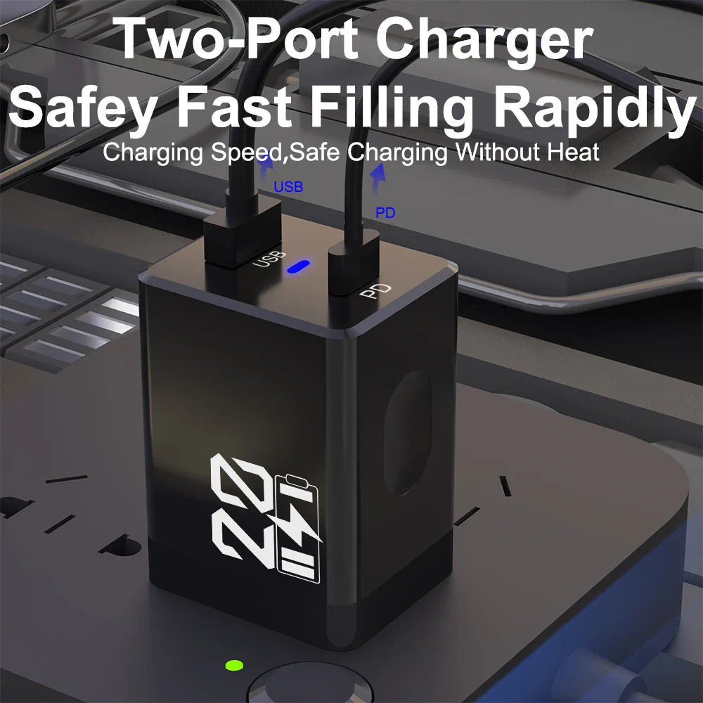 20W USB-A & USB-C Fast Wall Charger – QC 3.0 Quick Charge