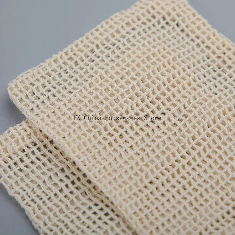 Eco-Friendly Handmade Natural Cotton Soap Saver Bag Mesh Soap Pouch for Body Cleansing And Skincare Peaceful Pleasures Health and Wellness