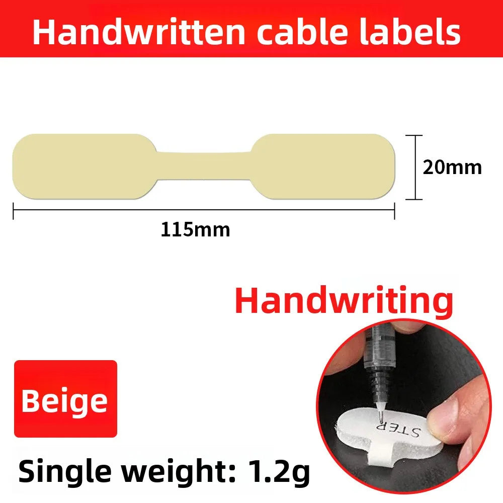 Writeable Self-Adhesive Cable Ties | Colorful Wire Organizer
