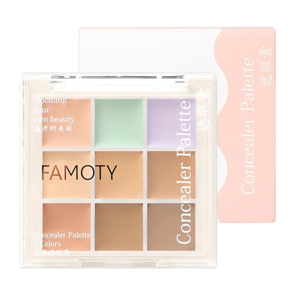 9-Color Concealer Palette – Waterproof Full Coverage Cream