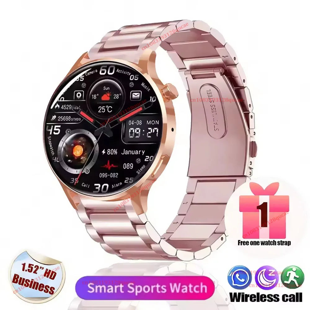 Watch 5 Pro New Men's Smartwatch High-Definition Screen Health Tracking Bluetooth Calls Voice Assistant Sports Smartwatches Hw12 Peaceful Pleasures Health and Wellness Gold Pk-Steel