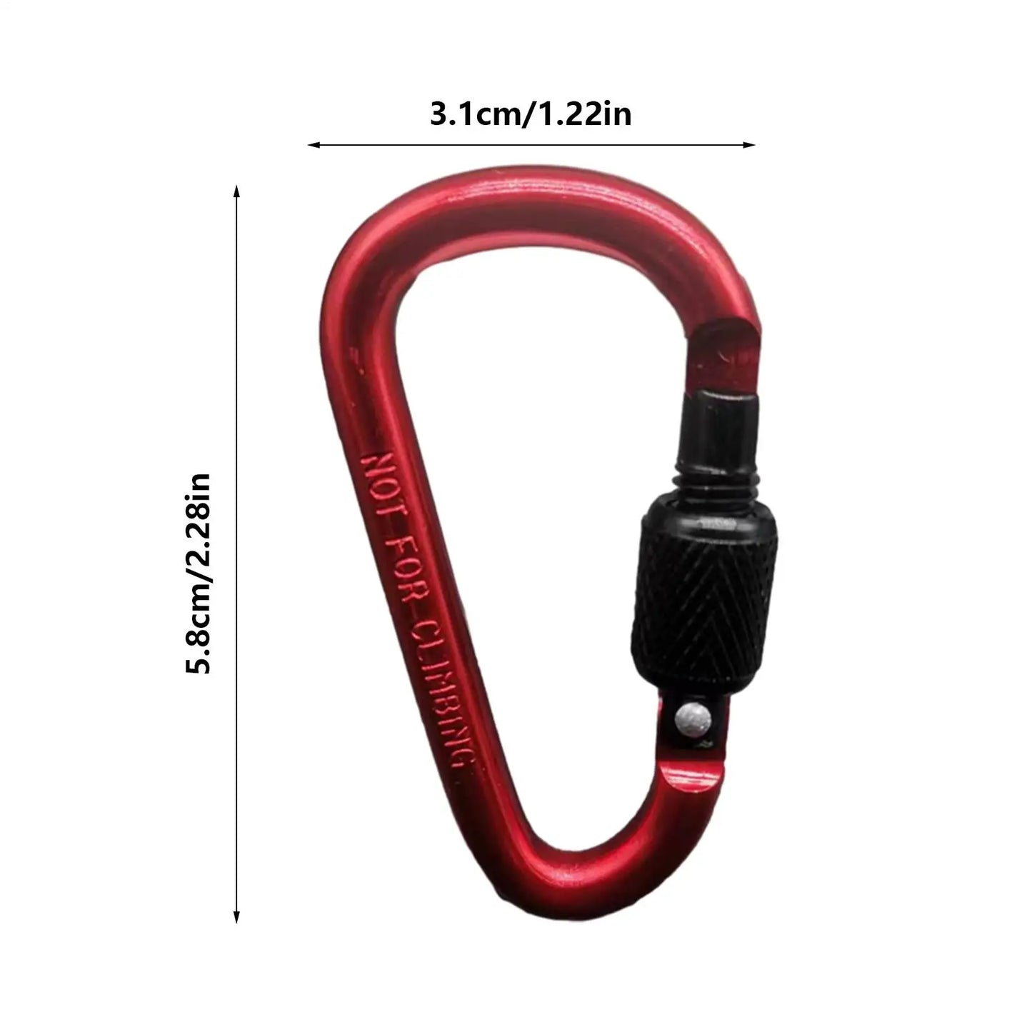 D-Shape Locking Carabiner – Aluminium Alloy Camping Hook Clip
