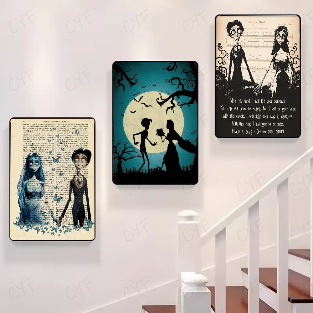Corpse Bride Cartoon Poster – HD Waterproof PVC Wall Art Decor Wall Art Poster Peaceful Pleasures Health and Wellness