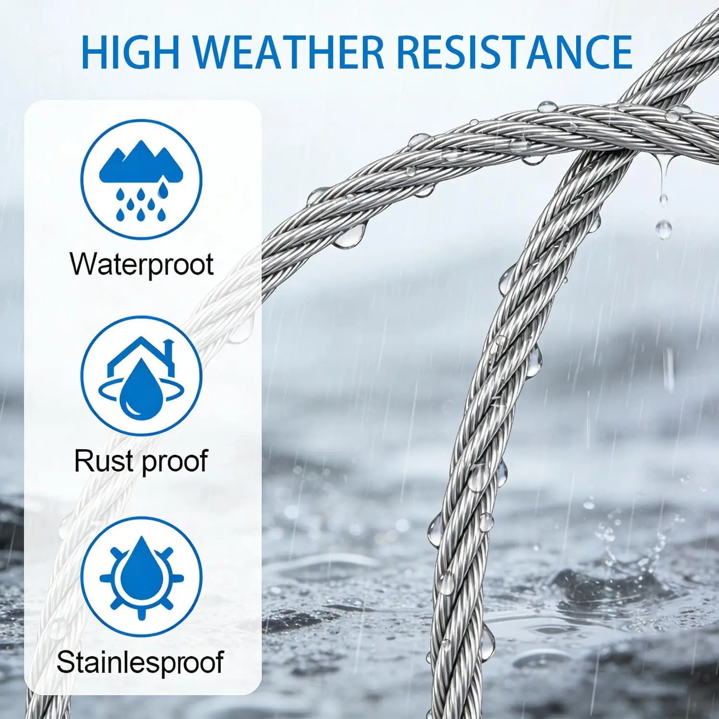 2M Wire Rope 4 Roll 304 Stainless Steel Cable with Crimp Sleeves Rustproof Cable for Garden Trellis Clothesline Railing Trellis Peaceful Pleasures Health and Wellness