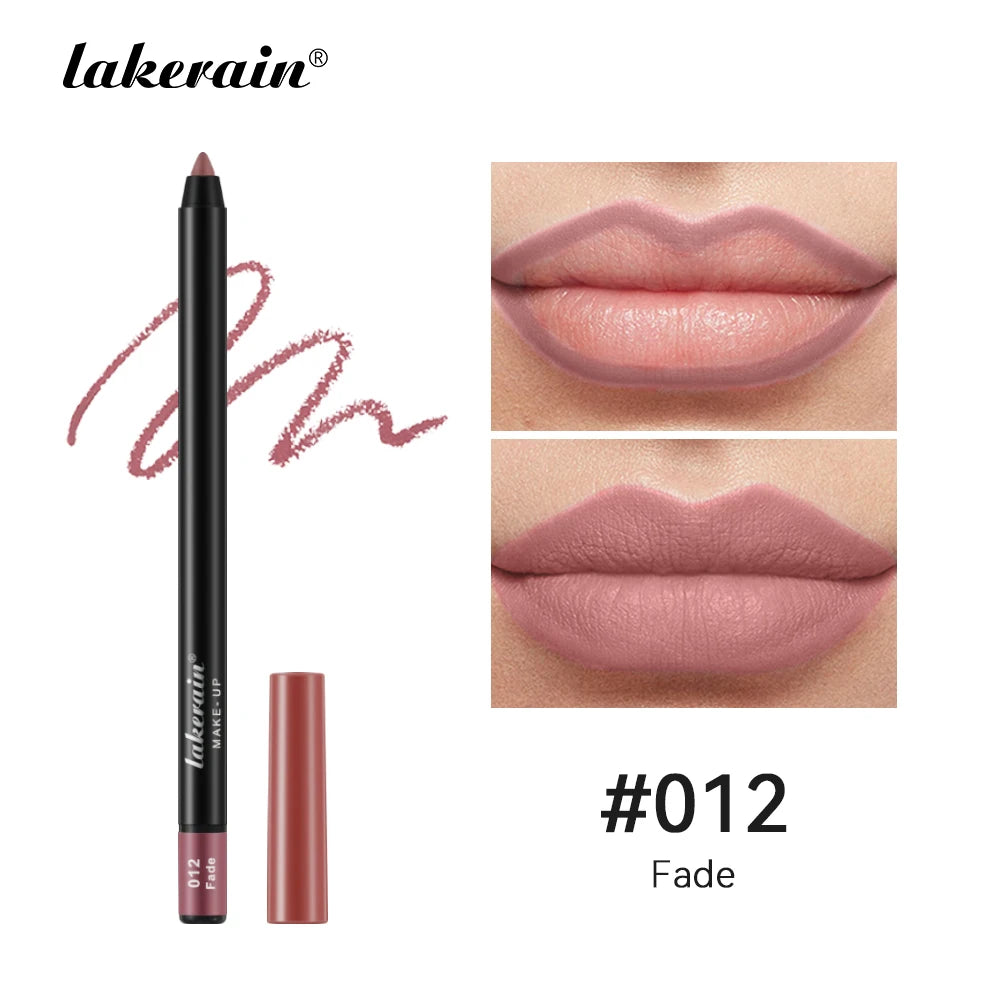 12 Colors Matte Lipliner Pencil Red Contour Tint Lipstick Waterproof Long Lasting Non-stick Cup Moisturising Lips Makeup Peaceful Pleasures Health and Wellness 12 Fade
