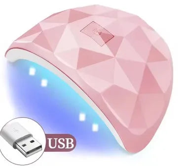 UV Nail Curing Lamp - 3 Timer Settings + Auto Detection, Gel Curing for Home Salon Peaceful Pleasures Health and Wellness Pink