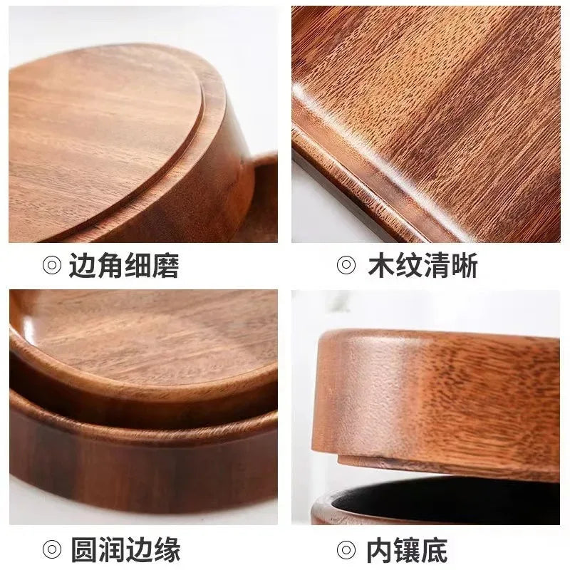 Solid wood bowl Walnut Boat Bowl Creative wooden salad bowl Fruit bowl Vintage storage home kitchen utensils Peaceful Pleasures Health and Wellness