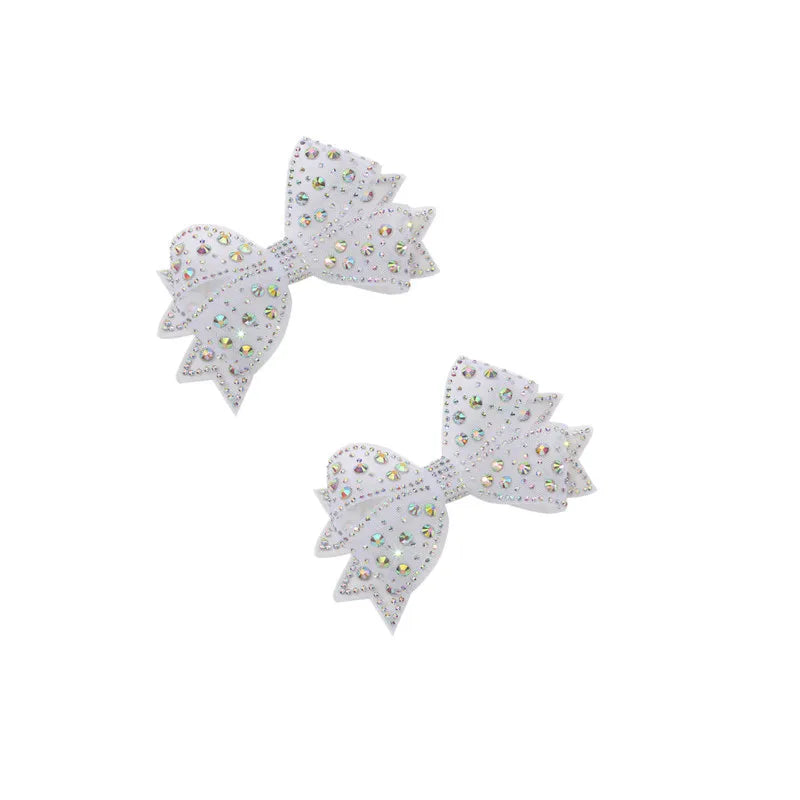 Rhinestone Bow Shoe Clips – Mesh Diamond Wedding Buckles