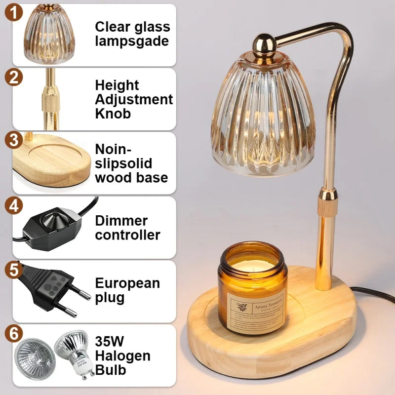 RUNTOIN 35W Dimmable Candle Warmer Lamp – Adjustable Height