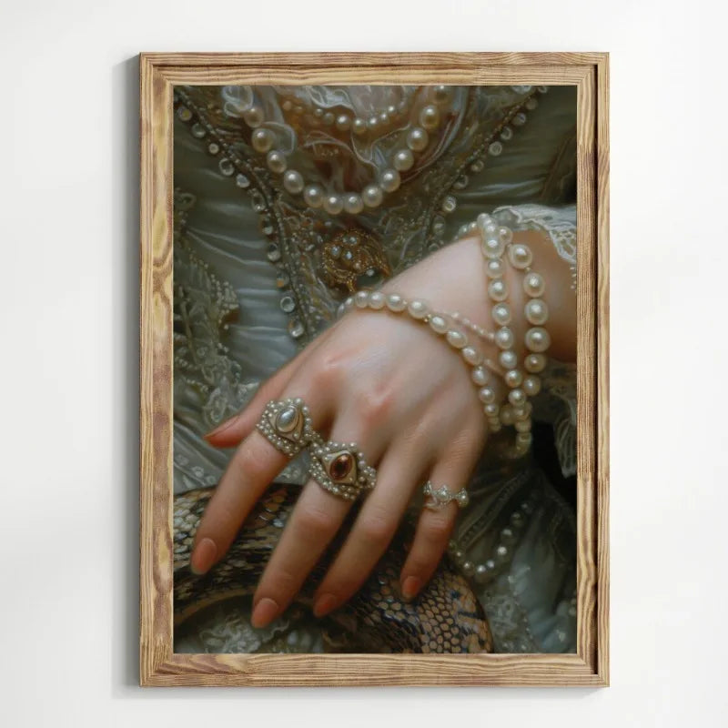 Victorian Woman Canvas Wall Art | Moody Vintage Black Rose Print