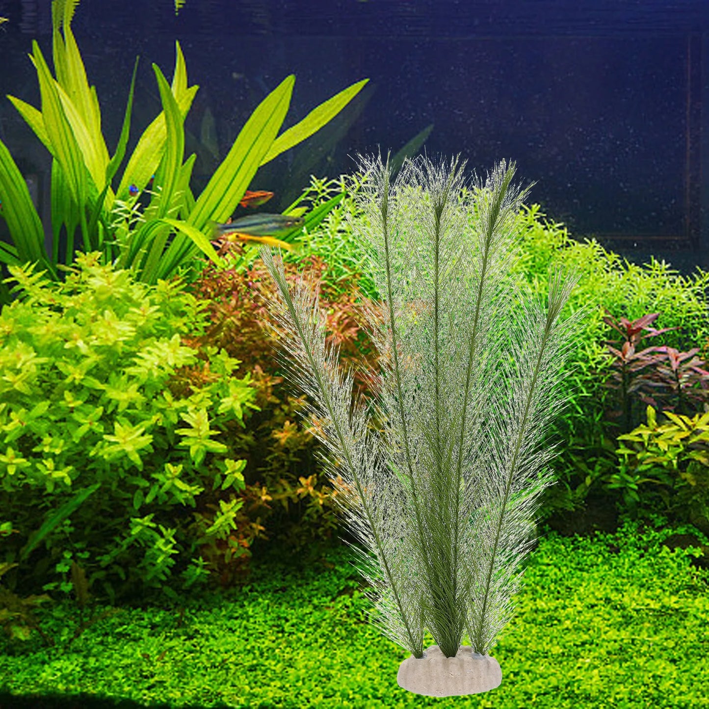2-Pack Artificial Silk Aquarium Plants – Realistic Fish Tank Decor