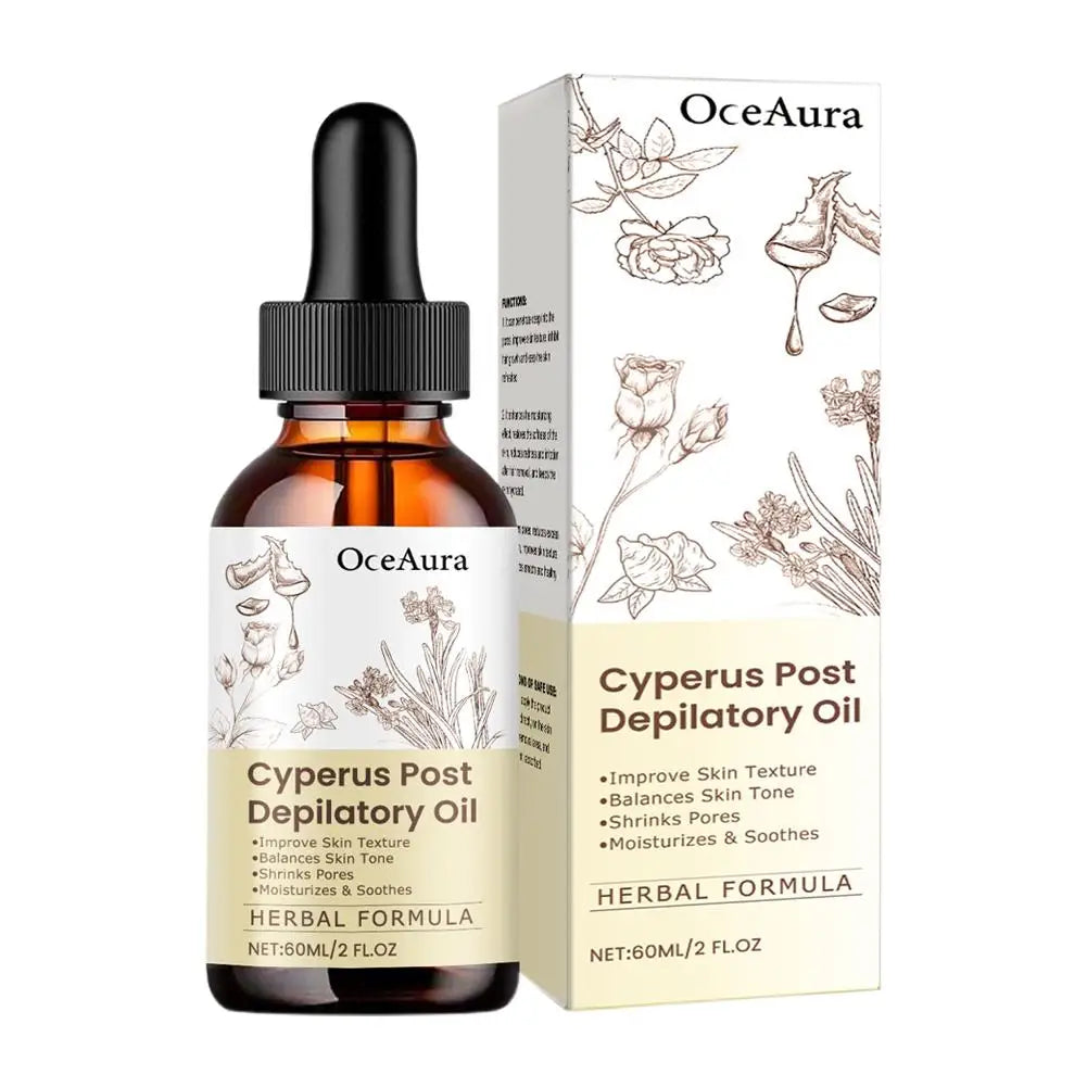 Natural Cyperus Rotundus Essential Oil 60ml for Hair Removal Moisturizing Soothing Skin Reducing Body Hair Painless After Peaceful Pleasures Health and Wellness A