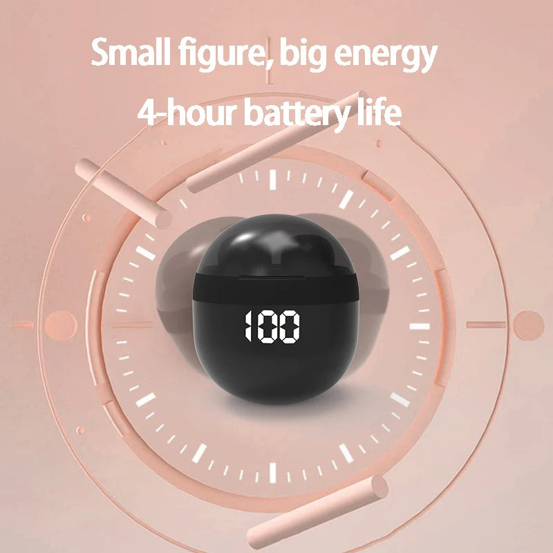 SK18 Mini Invisible Sleep Wireless Earbuds Bluetooth 5.3 Headphones with LED Display Touch Control Noise Cancelling Waterproof Peaceful Pleasures Health and Wellness