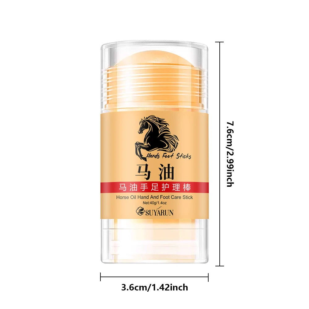 SUYARUN Premium Horse Oil Hand Foot Care Stick-Intense Moisturizing&Repairing Balm for Dry Cracked Skin, Cream for Hands, Feet. Peaceful Pleasures Health and Wellness