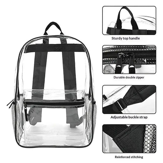 Clear PVC Stadium Backpack | Waterproof Dual Zipper 20–35L Clear Stadium Backpack Oasis Select
