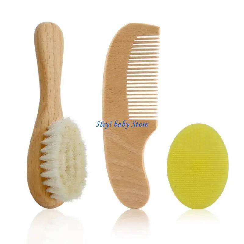 Baby Hair Brush & Comb Set | Natural Bristle Cradle Cap