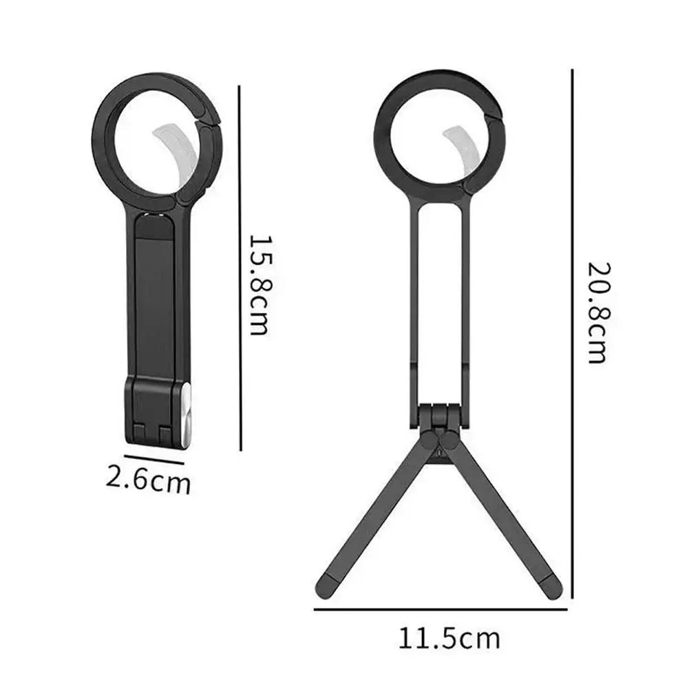Magnetic Folding Phone Tripod Stand | Carabiner Ring iPhone Mount