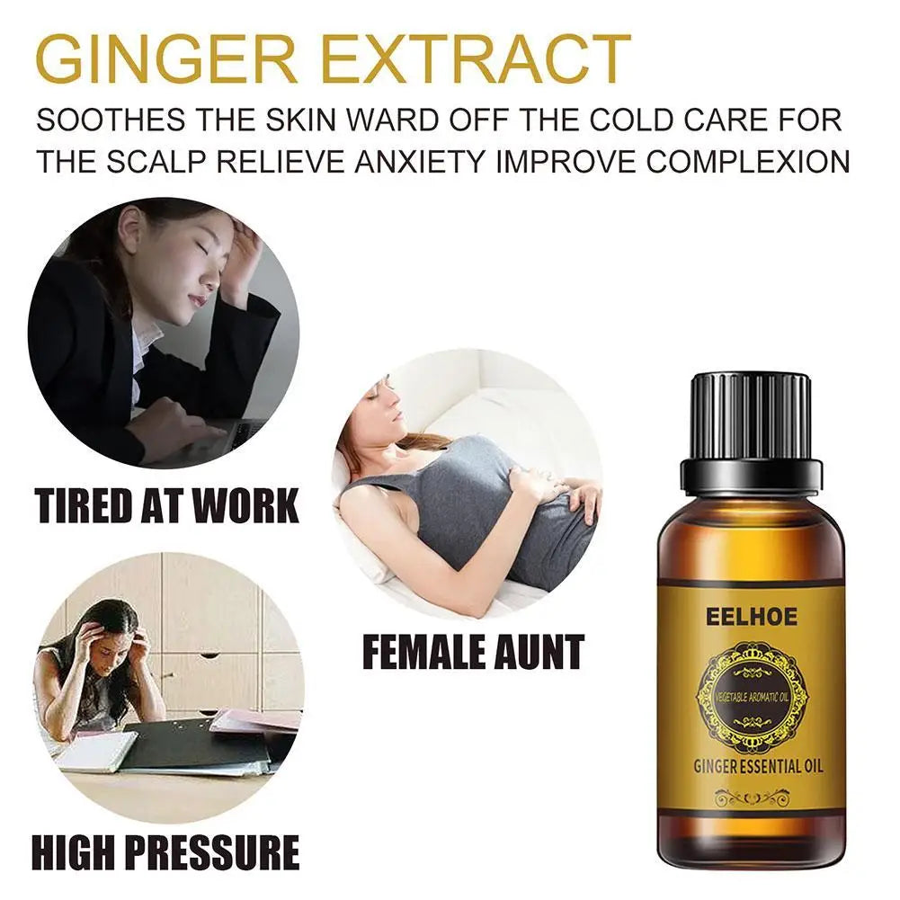 EELHOE Ginger Essential Oil – Slimming & Lymphatic Drainage Massage Oil Essential Oil Peaceful Pleasures Health and Wellness
