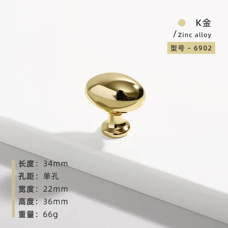 Minimalist Oval Cabinet Knobs & Drawer Handles – Zinc Alloy