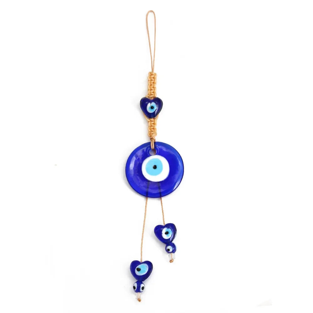 Evil Eye Charm Protection Tassel Crystals Feng Shui Car Room Decor Turkish Blue Eye Retro Glass Pendant Home Decor Gifts nordic Peaceful Pleasures Health and Wellness BE451BU00