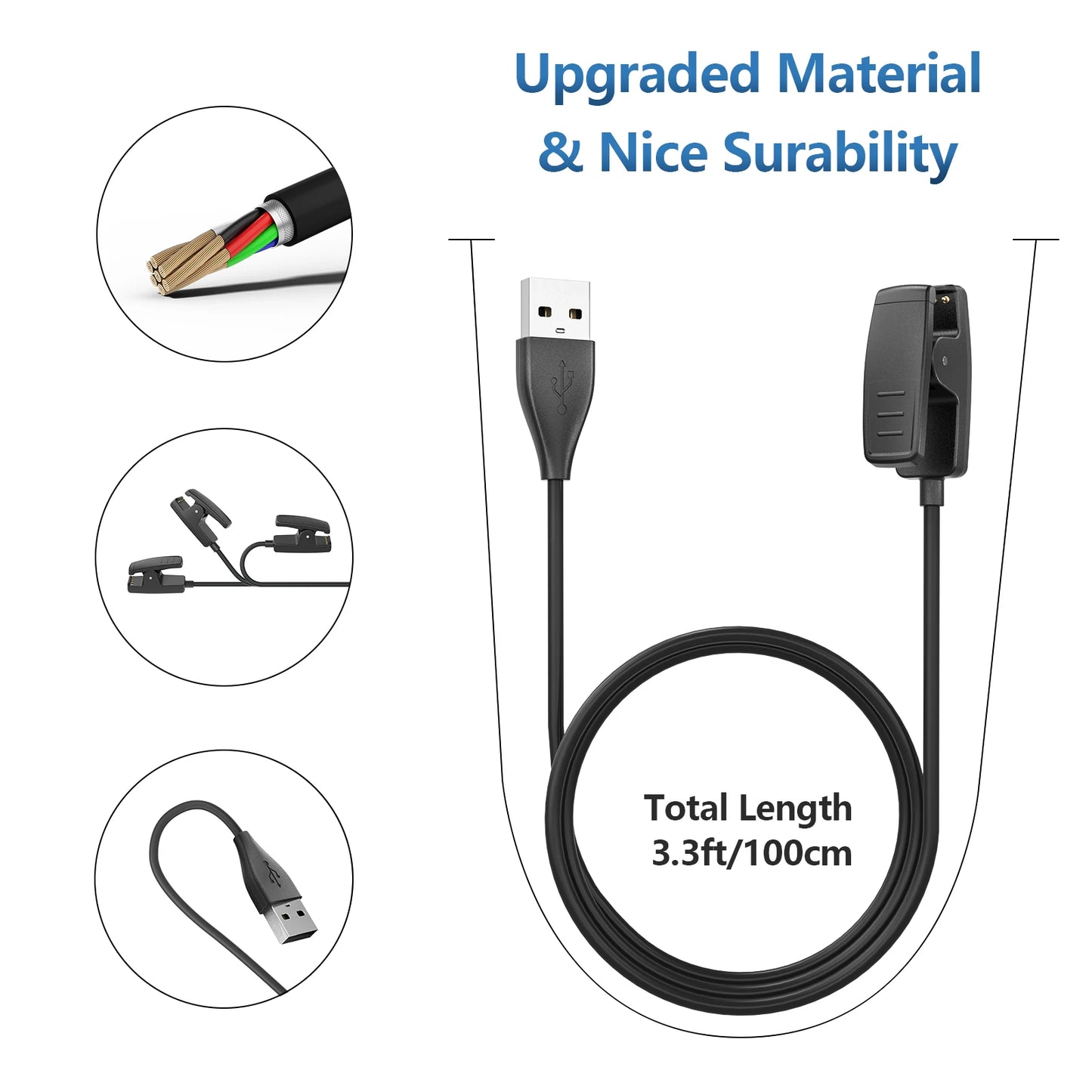 Garmin Forerunner USB Charging Cable 100CM Clip Cradle