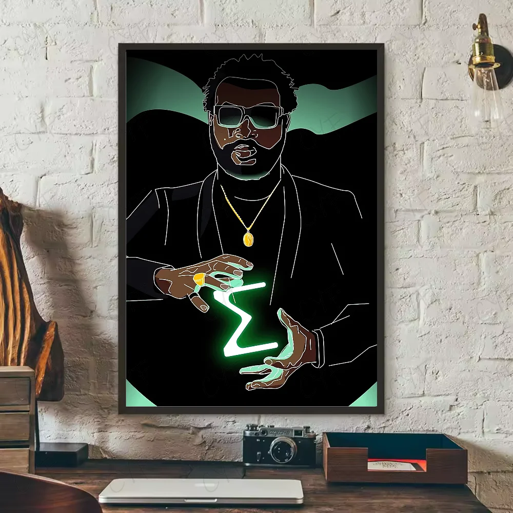 D-Damso Qalf Rapper Poster HD art sticky wall waterproof home living room bedroom bar aesthetic decoration Peaceful Pleasures Health and Wellness z19 21X30cmNoframe