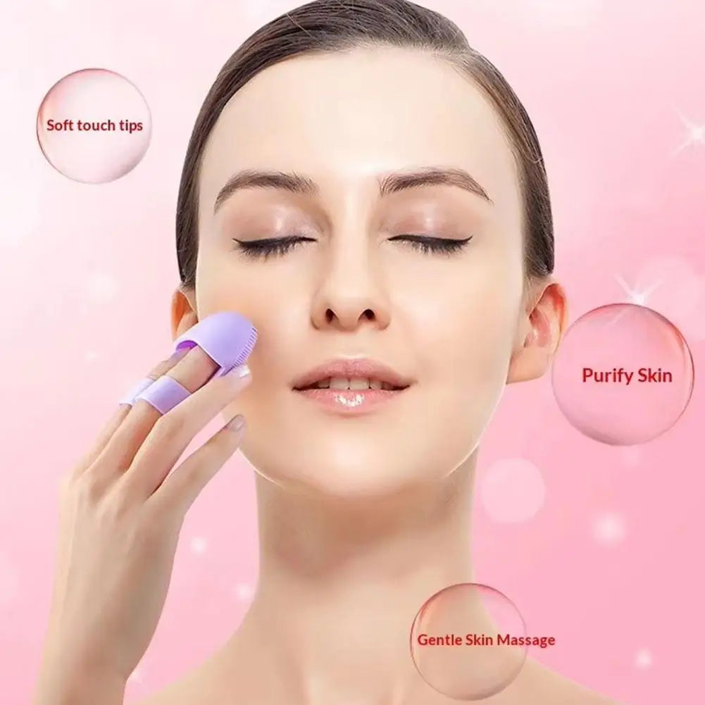 Silicone Facial Cleansing Brush 2-Pack | Finger-Fit Exfoliator