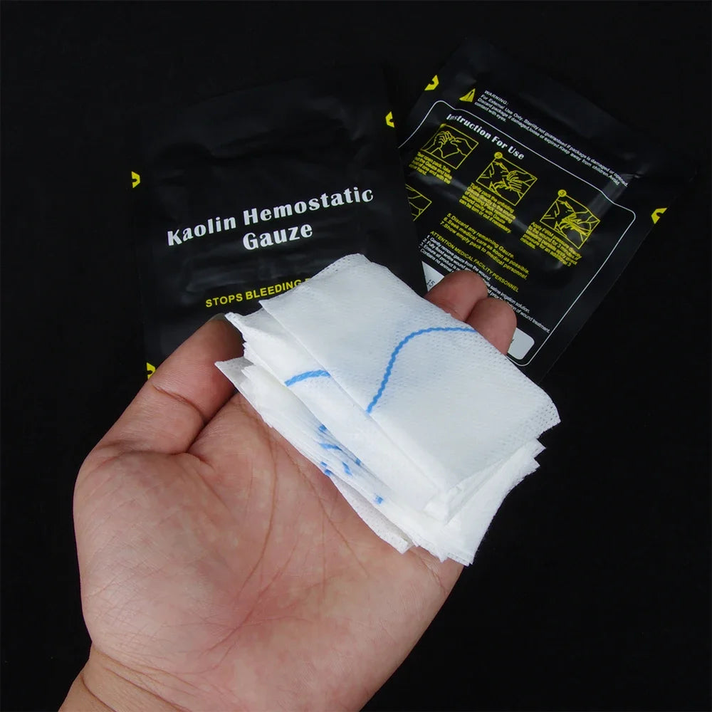 1.5/3.75M Hemostatic Kaolin Gauze Combat Emergency Trauma Z-Fold Soluble For Ifak Tactical First Aid Kit Medical Wound Dressing Peaceful Pleasures Health and Wellness