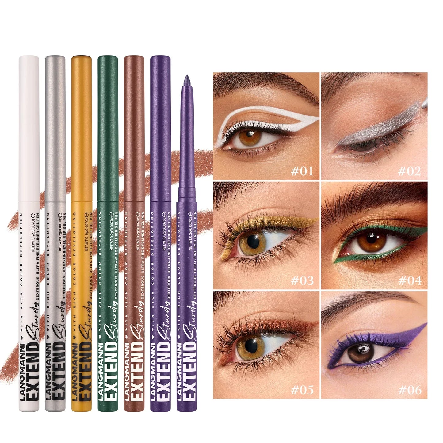 2-in-1 Waterproof Eyeliner & Eye Shadow Pencil | 12 Colors