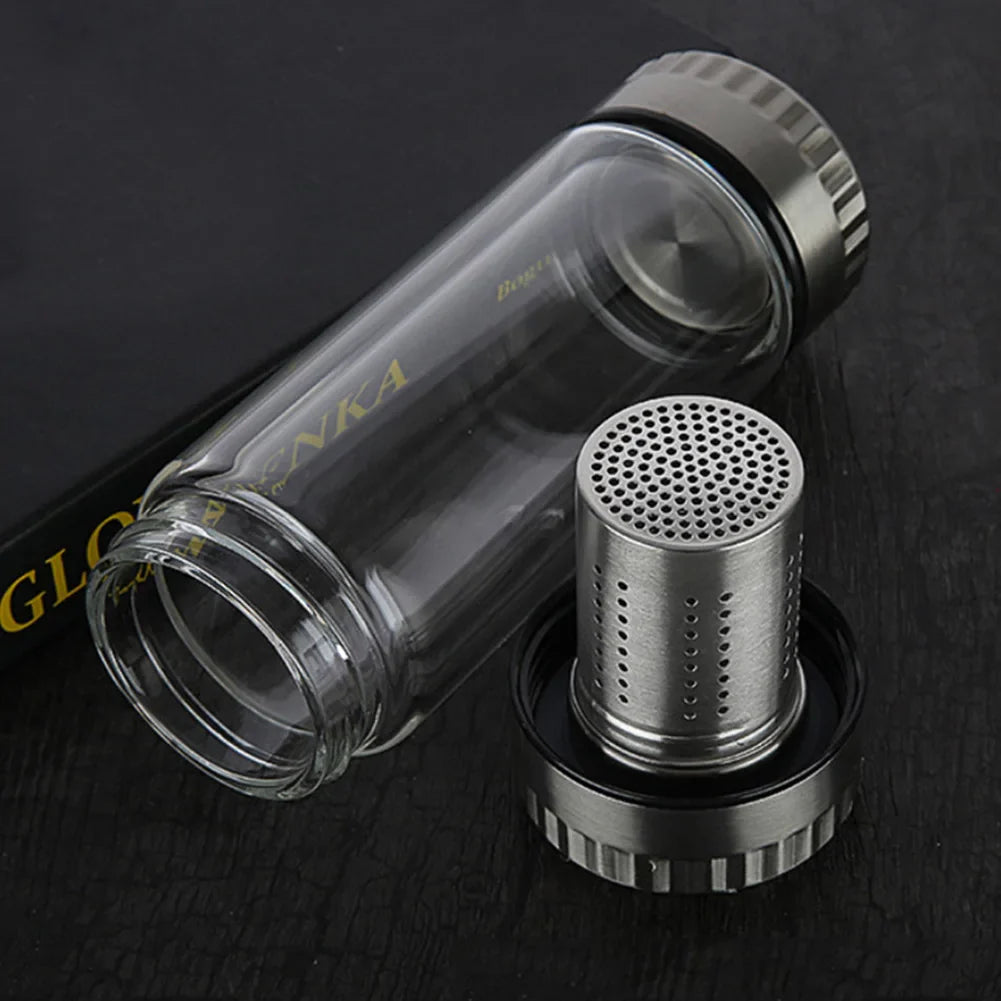 Double Wall Glass Tea Bottle with Filter – 320ml & 420ml