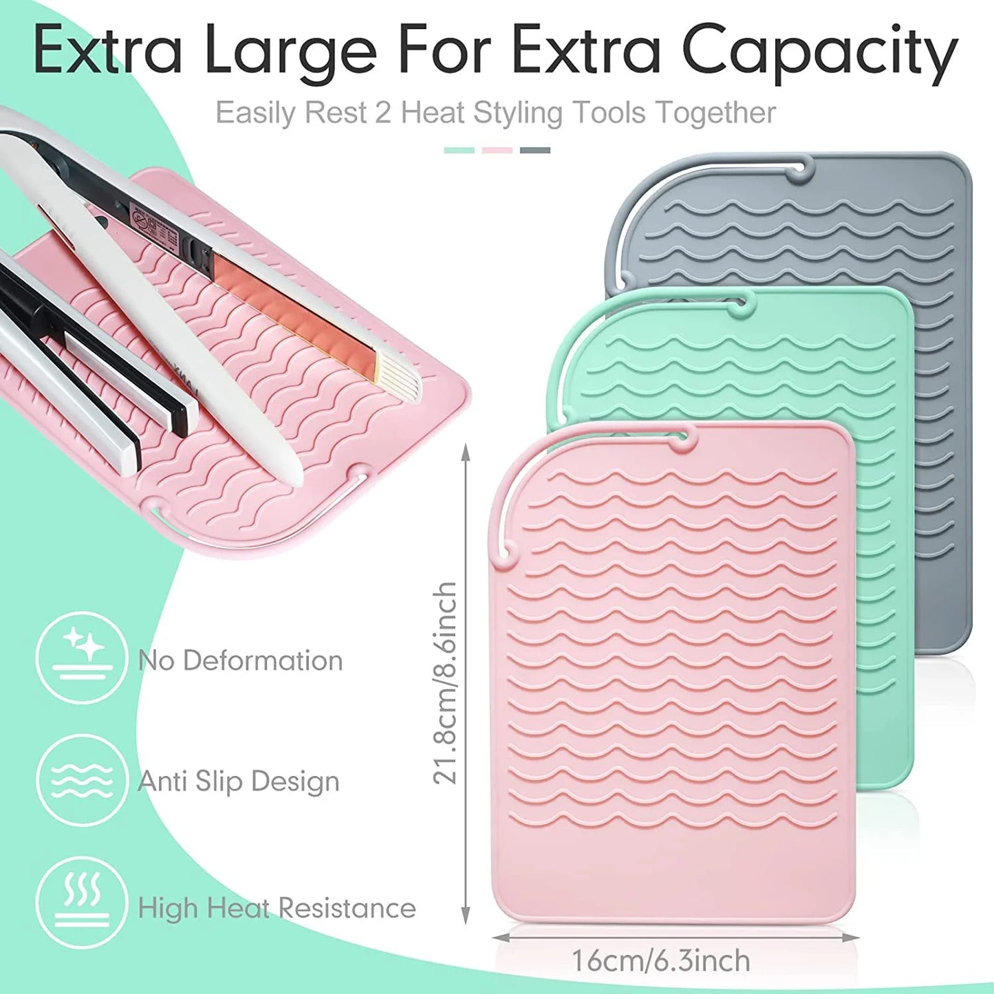 Best Selling Curling Iron Pad Straightener Hair Styling Tool Heat Resistant Mat Anti-Slip Design for Professional Use Peaceful Pleasures Health and Wellness