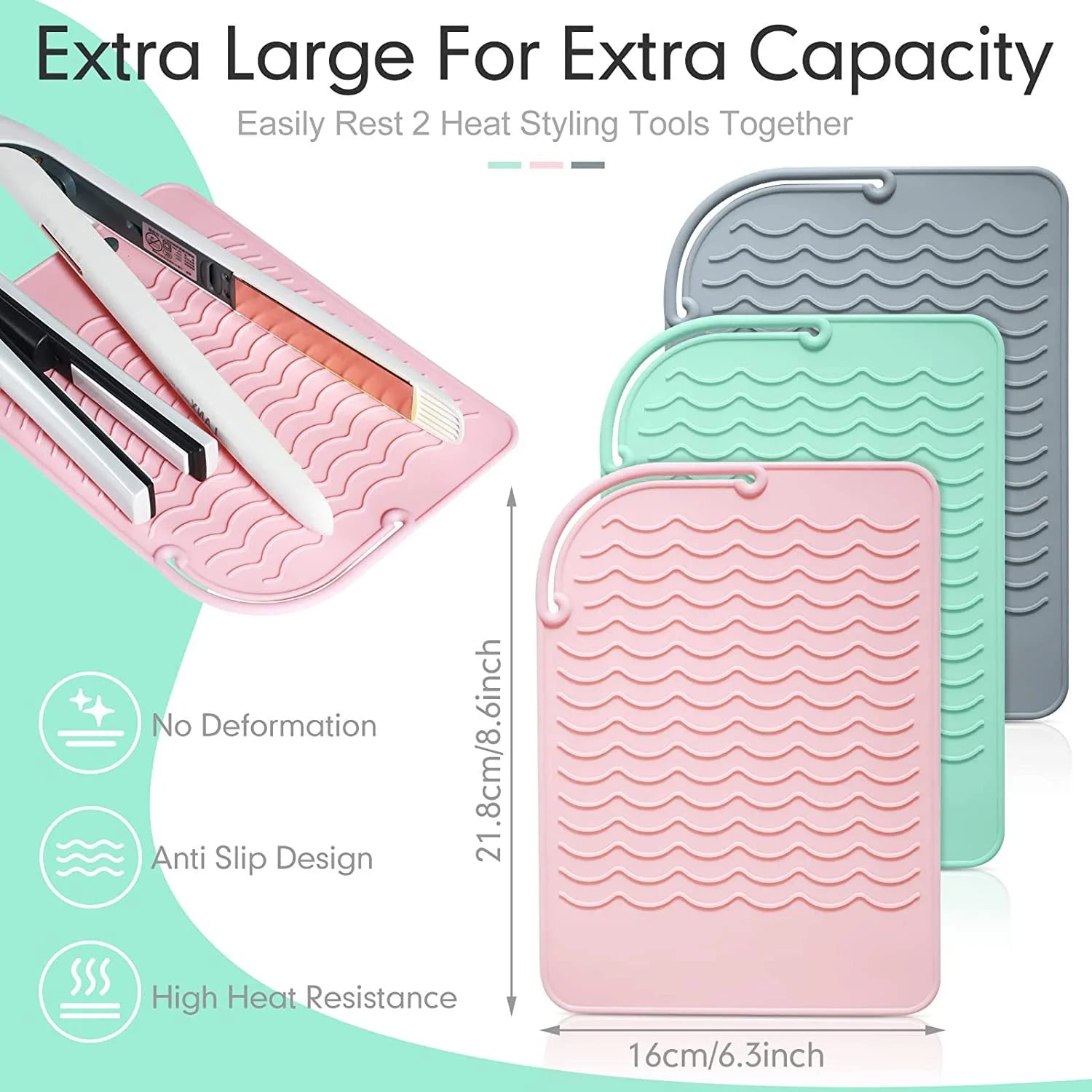 Best Selling Curling Iron Pad Straightener Hair Styling Tool Heat Resistant Mat Anti-Slip Design for Professional Use Peaceful Pleasures Health and Wellness