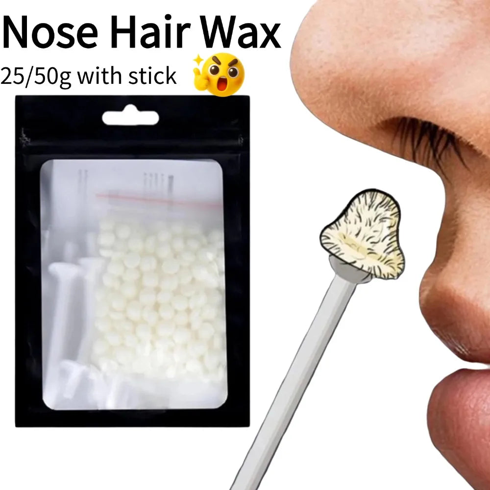 25/50g Nose Wax Kit Painless Ear Nose Hair Removal Wax with Sticks Nose Cleaning Tool For Men And Women Peaceful Pleasures Health and Wellness