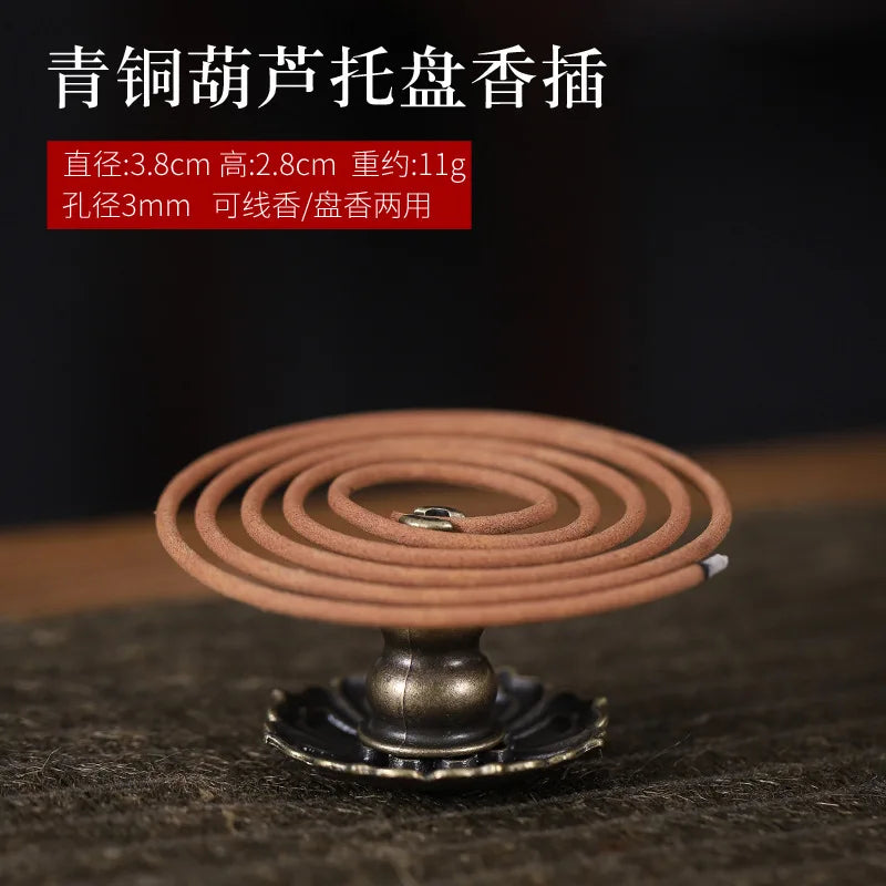 Brass Incense Burner Holder for Incense Stick Coil Bottle Gourd Shaped Copper Incense Holder Copper Censer 모기향 거치홀더 방향제 Peaceful Pleasures Health and Wellness type19