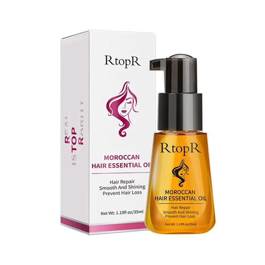 Moroccan Hair Essential Oil Repairing Dry Damaged Serum Blends Hair Loss Prevention Make Hair Shiny Soft Portable Suitable Peaceful Pleasures Health and Wellness 35ml