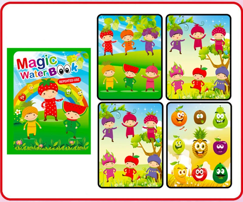 Water Drawing Books Educational Toy Kids Toddlers Reusable Graffiti