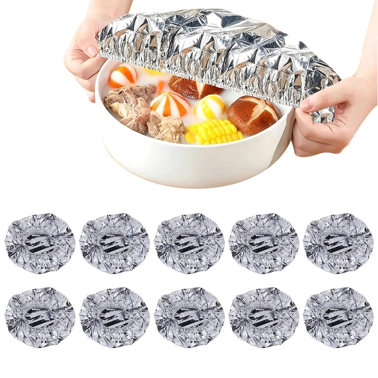 10-Pack Reusable Aluminum Foil Food Covers | Oven & Picnic