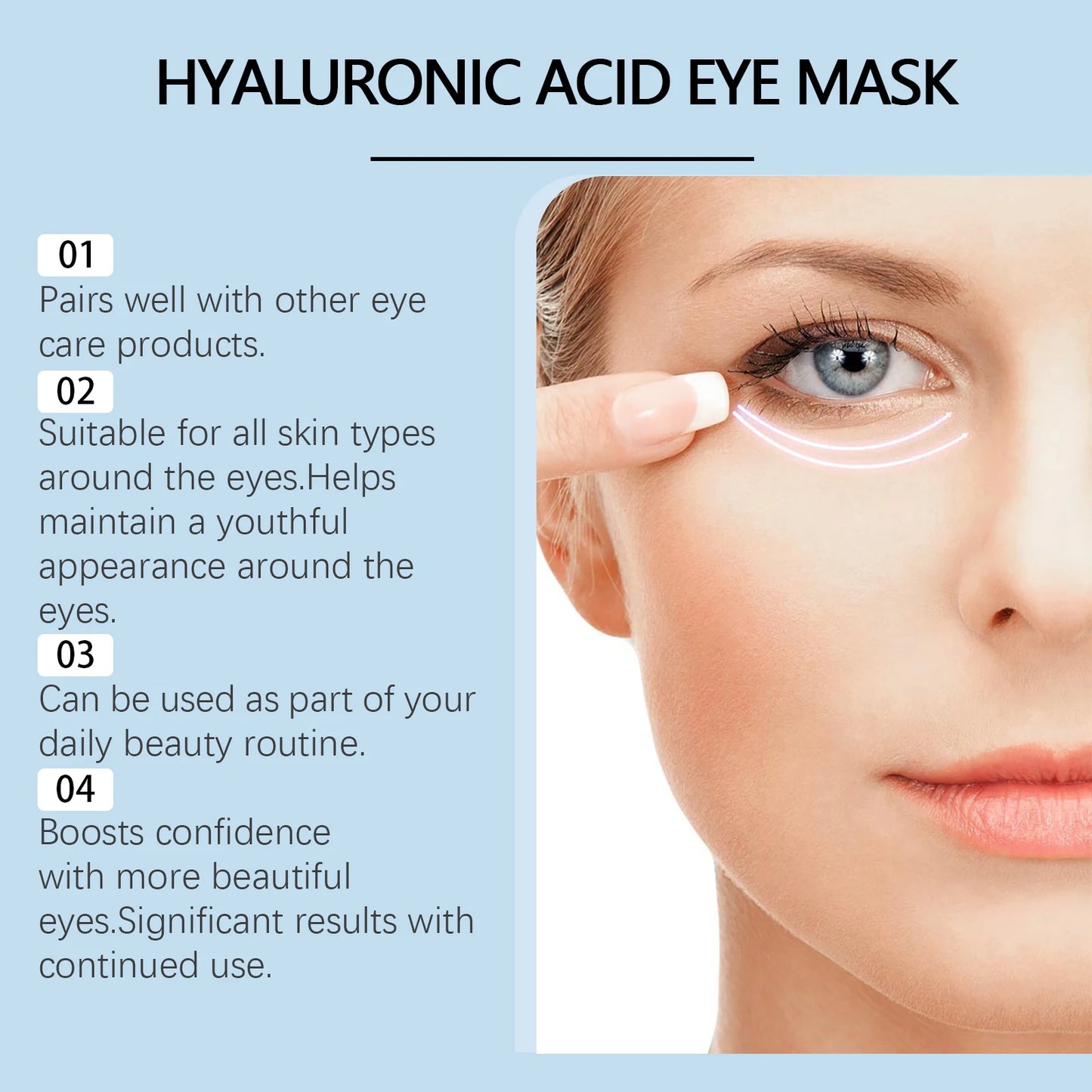 Hyaluronic Acid Eye Mask – Dark Circles & Puffiness Patches
