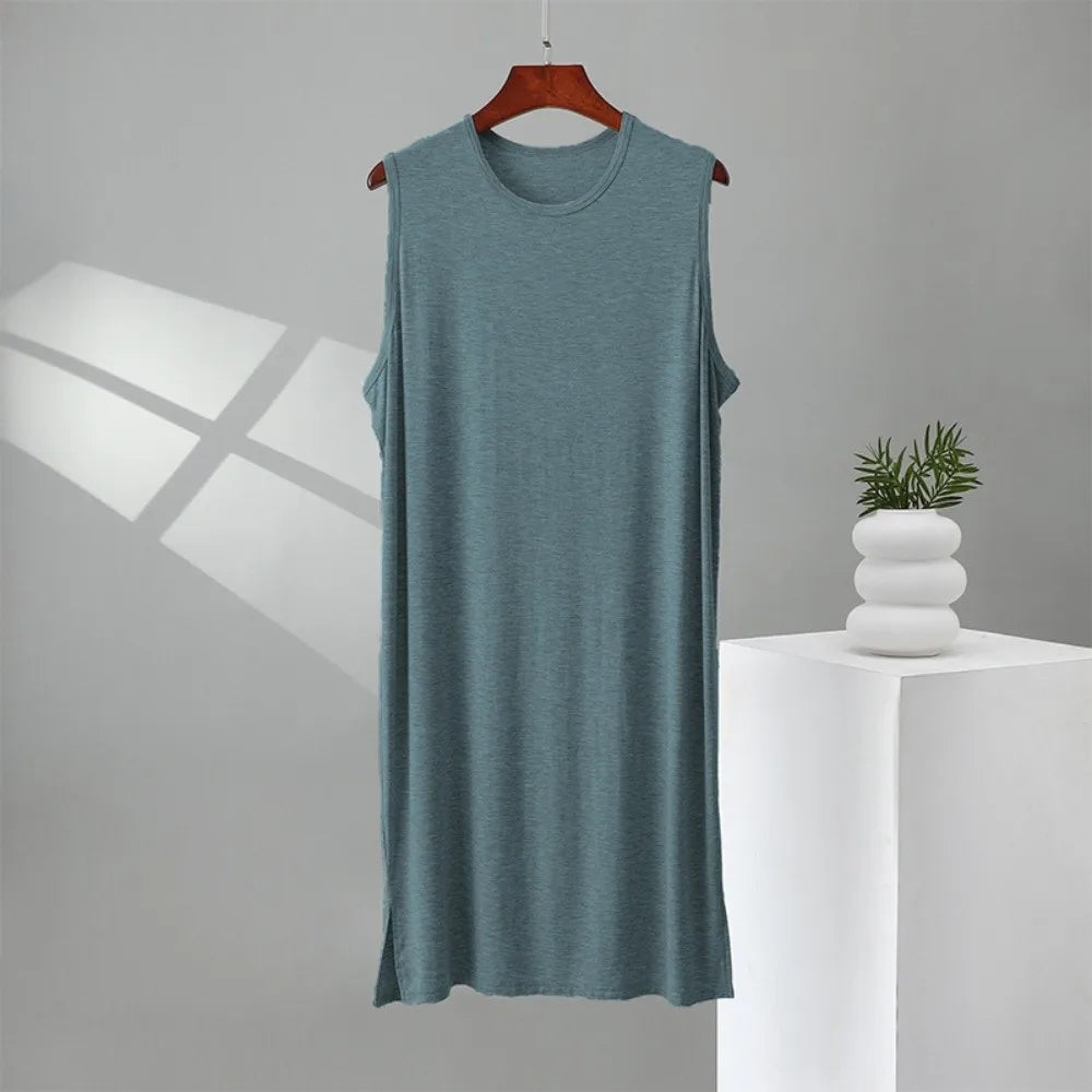 Men's Loose Modal Sleep Dress | Soft Knee-Length Night Robe Men's Sleep Dress Peaceful Pleasures Health and Wellness