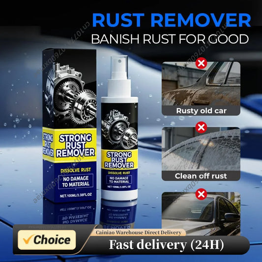 Rust Remover Spray for Metal with Sponge and Towel Heavy Duty Metal Cleaner for Car Wheels & Multi-Surfaces 100ml Peaceful Pleasures Health and Wellness 2Pcs