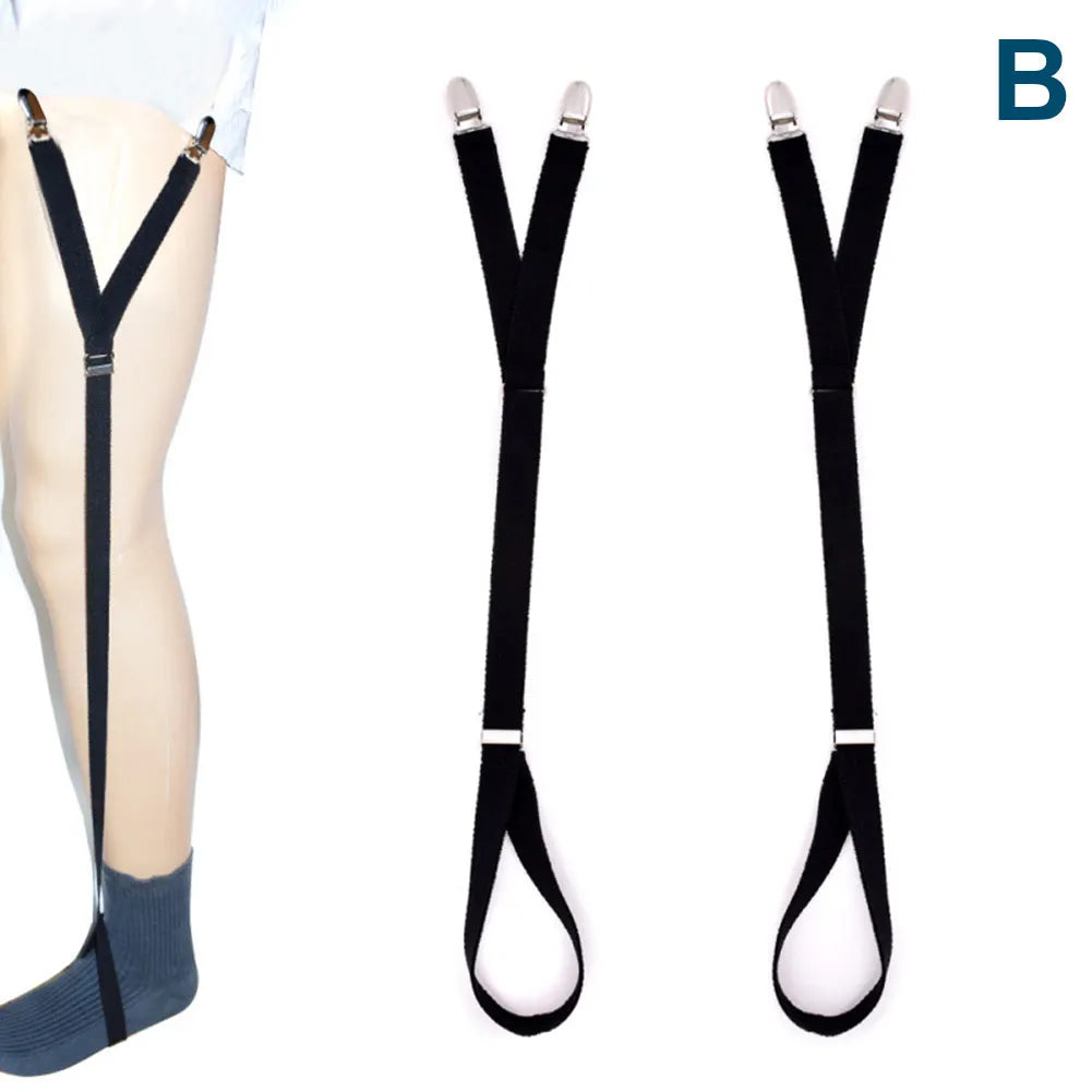 Fashion Men Shirt Stays Garter Suspenders Holder Elastic Y Shape Adjustable Uniform Locking Clamp Braces Shirts Garters Peaceful Pleasures Health and Wellness