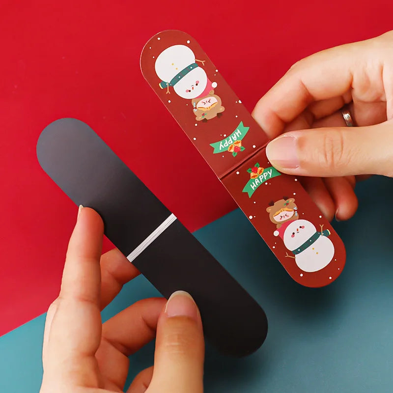 Bview Art 4-Pack Cartoon Christmas Magnetic Bookmarks Double-sided