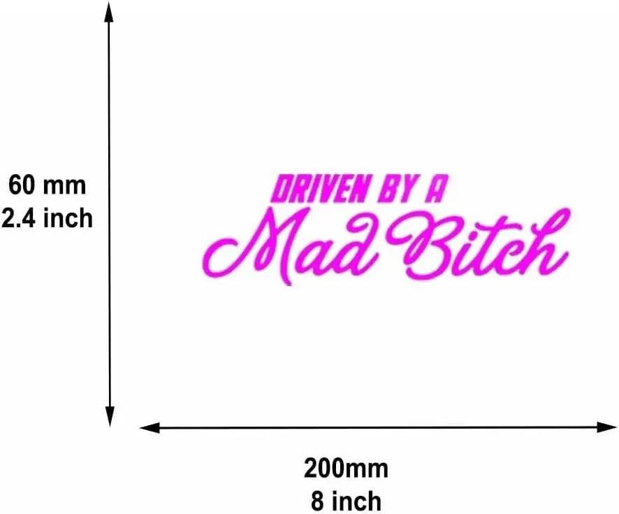 200mm Driven BY A MAD Sticker Mum Girl Car Window Decal Peaceful Pleasures Health and Wellness