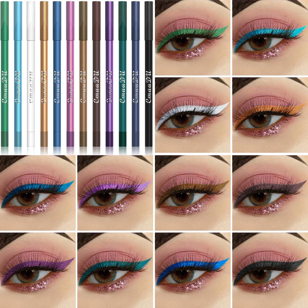 CmaaDu 12-Pc Glitter Eyeliner & Eyeshadow Pen Set – Shimmer
