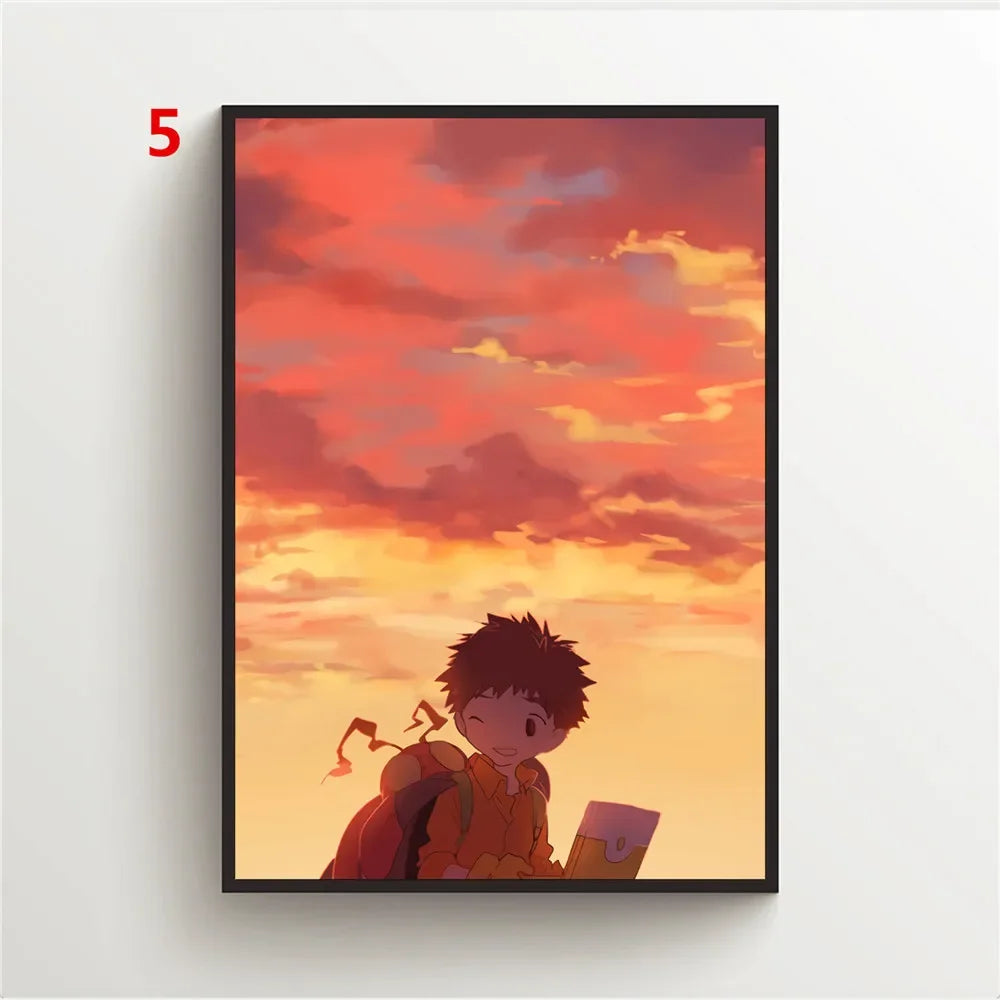 Digimon Adventure Anime Canvas Print Poster | HD Wall Art Decor Anime Canvas Poster Peaceful Pleasures Health and Wellness 5 20x30cm Unframed