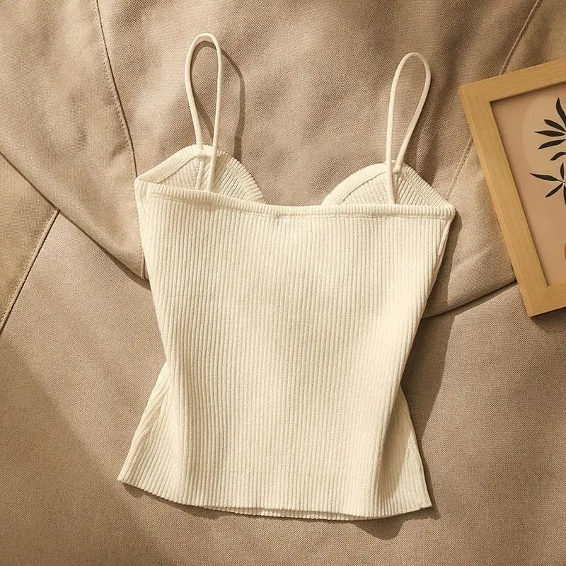 Women's Knit Bandeau Crop Top | Open Back Sleeveless Camisole